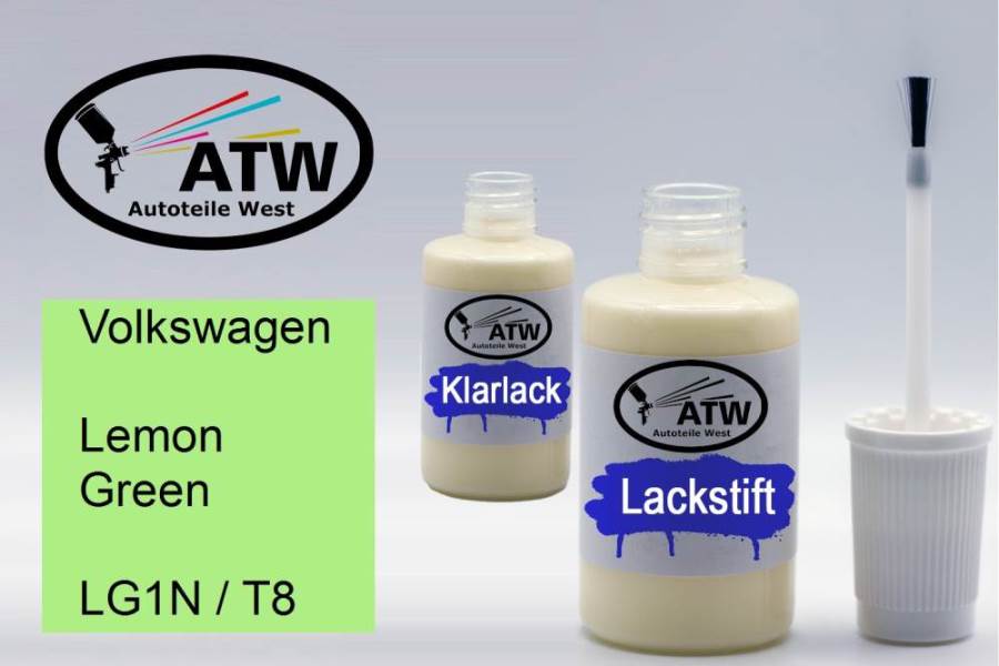 Volkswagen, Lemon Green, LG1N / T8: 20ml Lackstift + 20ml Klarlack - Set, von ATW Autoteile West.